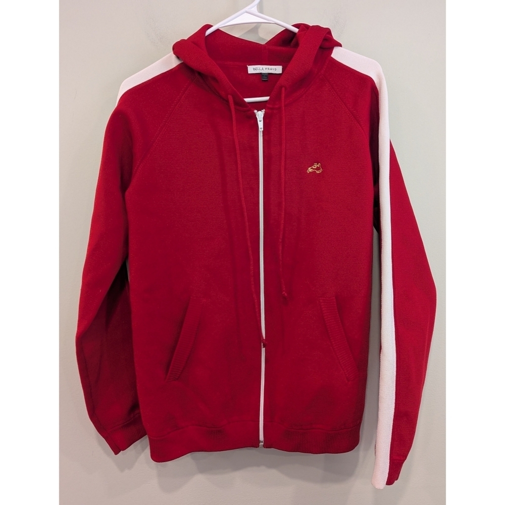 Bella Freud Red Full Zip Hoodie Jacket Size Small